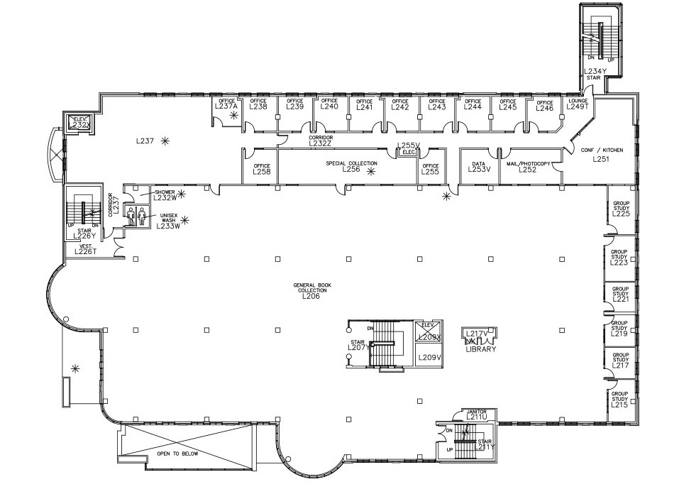 UBC Okanagan Library – Second Level Floor Plan